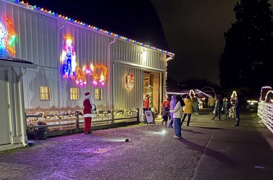 Holiday Barn Lighting at Kelsey Creek Farm